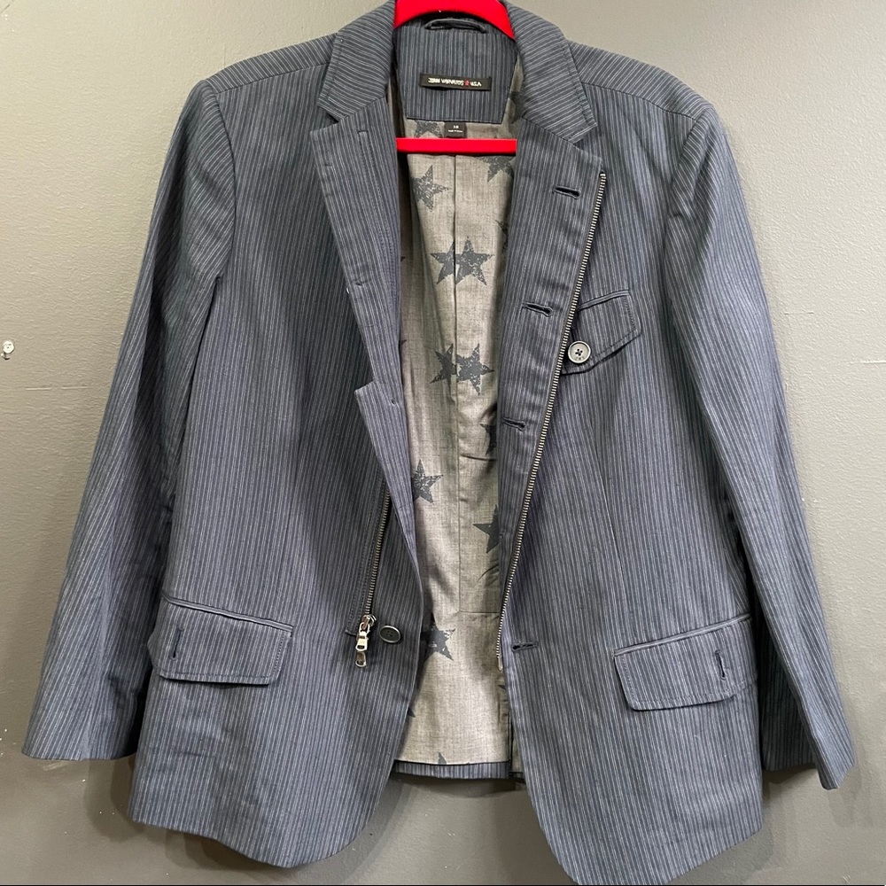 John Varvatos Men's 38R Navy Pinstripe Blazer